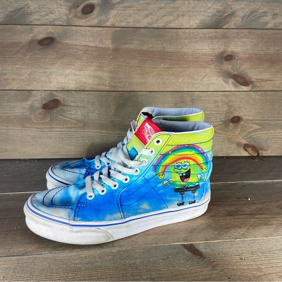 Vans sk8 Hi Womens size 7 shoes blue Sponge bob hightop skate sneakers - Picture 1 of 8